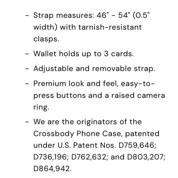 Bandolier Emma Crossbody Phone Case Wallet – iPhone SE / 7 / 8 – Gold Leather – - Picture 9 of 9